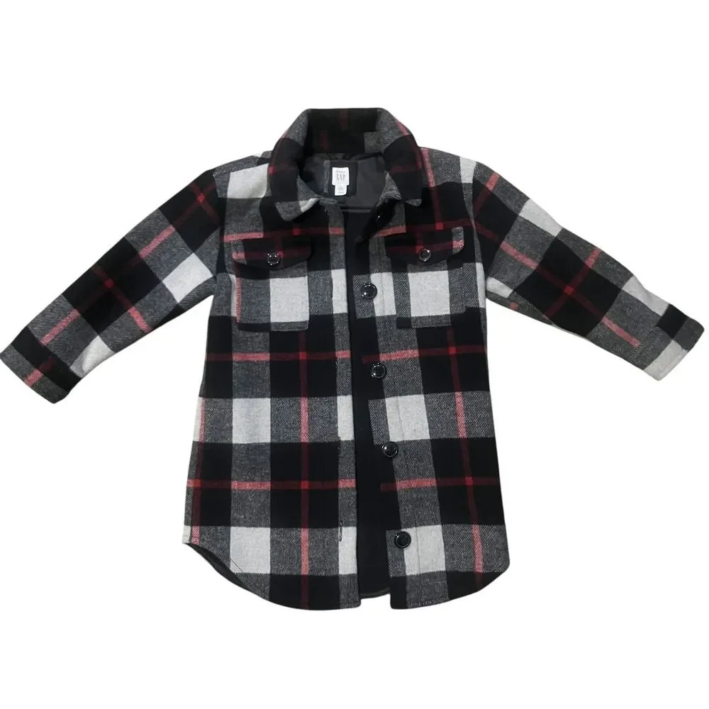 Baby‎ Gap Plaid Shacket  Jacket Button Up Front Size 5